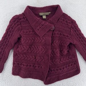 Inis Crafts Sweater Womens CROPPED M Merino Wool‎ Cable Knit Ireland Cottagecore